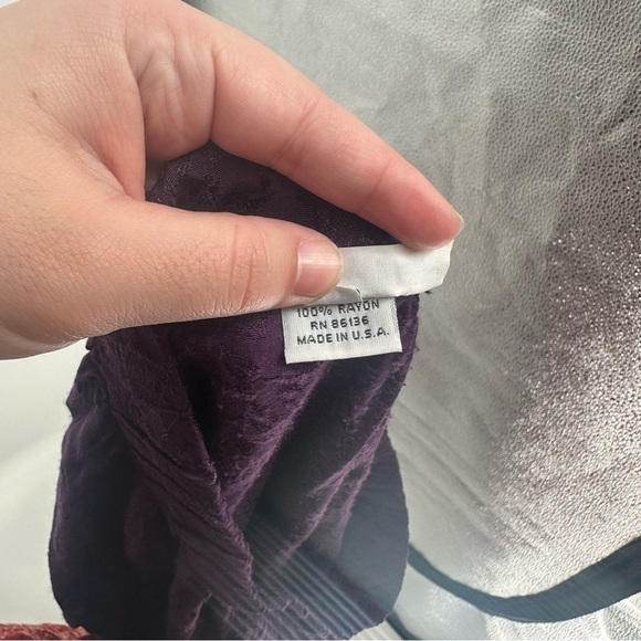 Bryn Walker Lagenlook 100% Rayon Purple Floral Midi Skirt Size Small - Picture 5 of 5